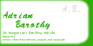 adrian barothy business card