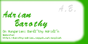 adrian barothy business card